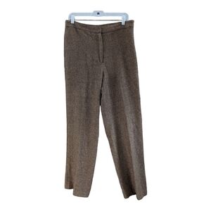 𝅺MARCONI Brown Herringbone wool blend slacks - made in Italy Size 12 Small Flaw